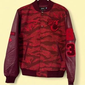 Bold Red and Brown Varsity Jacket